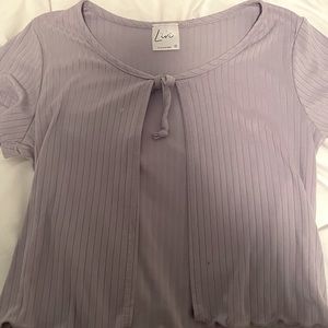 Tie T-shirt light purple small